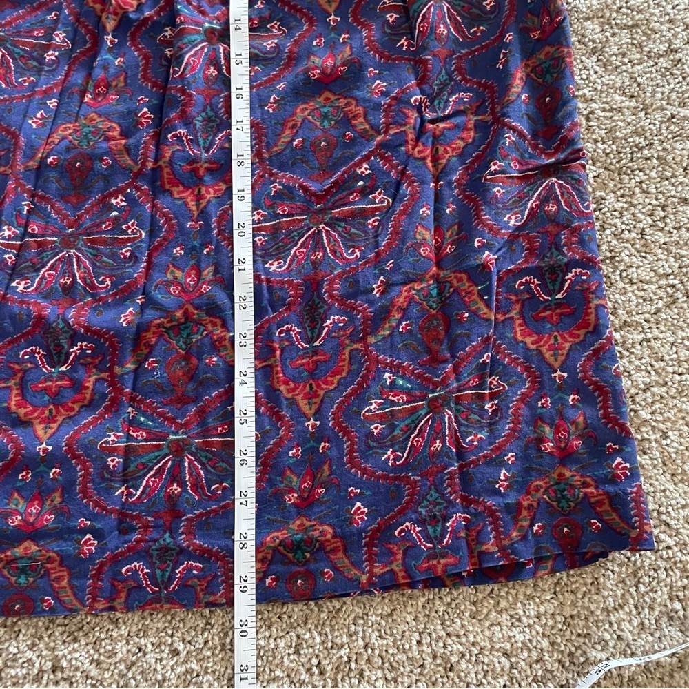 Vintage 90s Floral Midi Long Skirt Women’s 6 Navy Medallion Flowy Boho Cottage - Picture 13 of 13